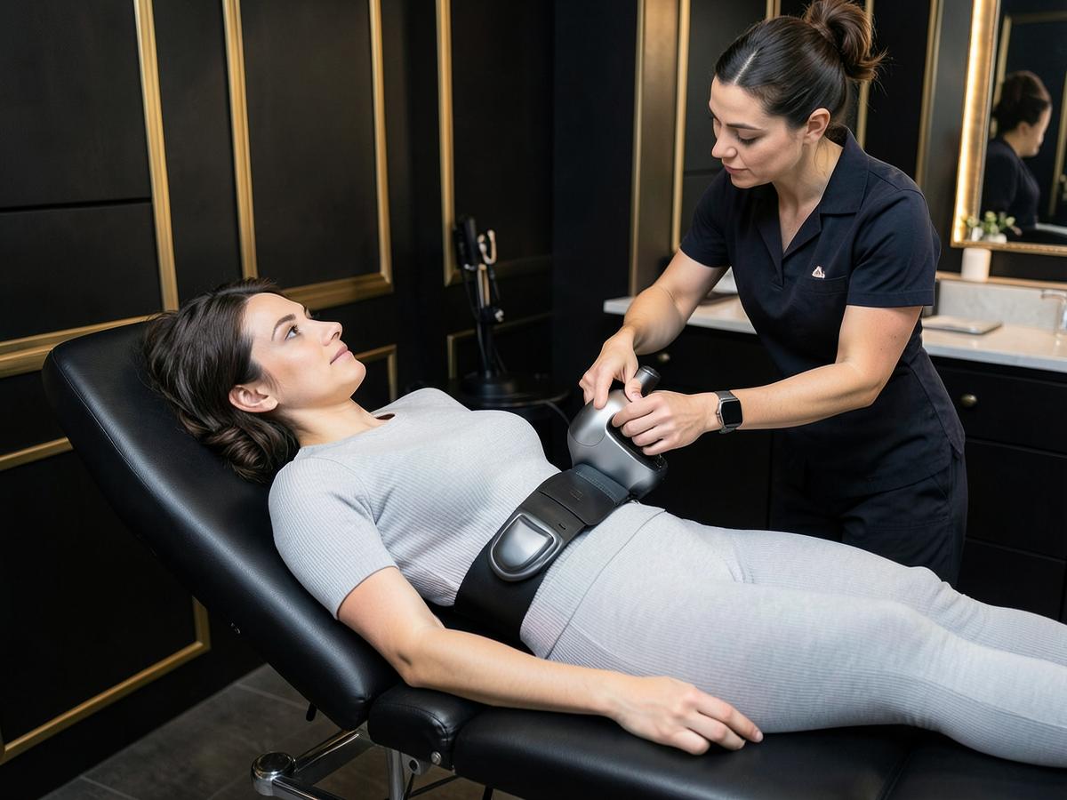 Woman’s abdomen representing non invasive body sculpting in Summerlin.